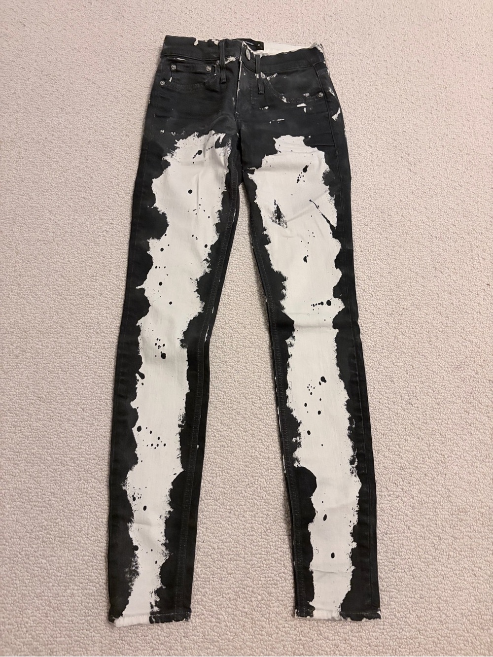 Calvin Rucker Black & White Splatter Jeans | Size 24